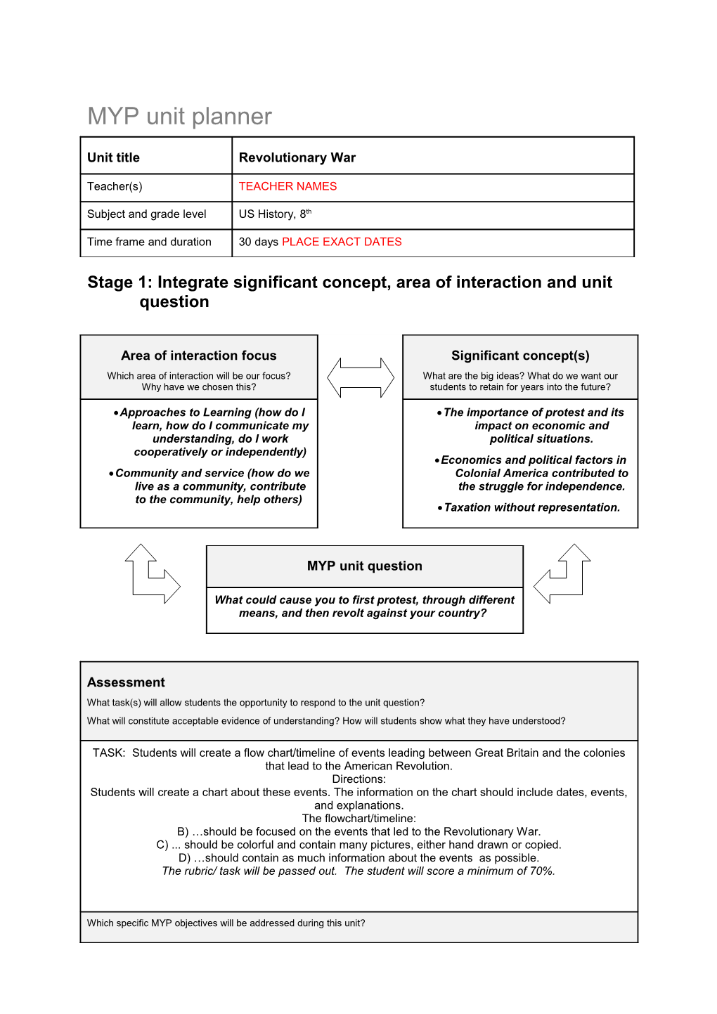 MYP Unit Planner s5