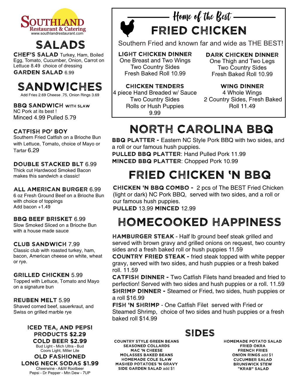 Home of the Best Fried Chicken North Carolina Bbq Sandwiches Fried