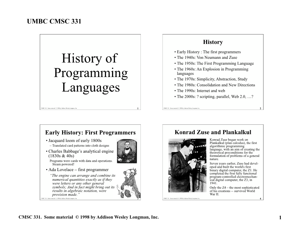 History of Programming Languages