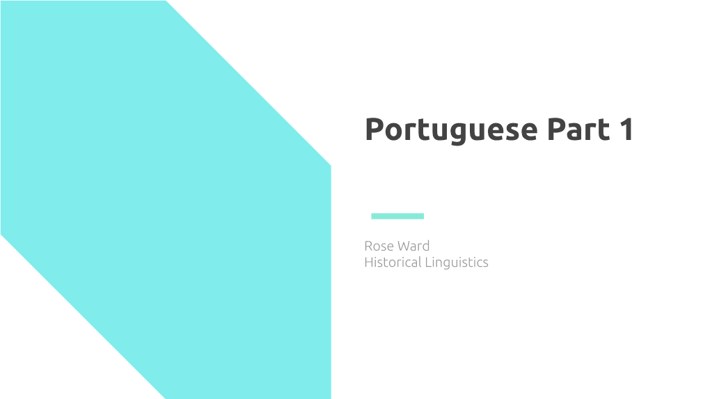 Portuguese Part 1
