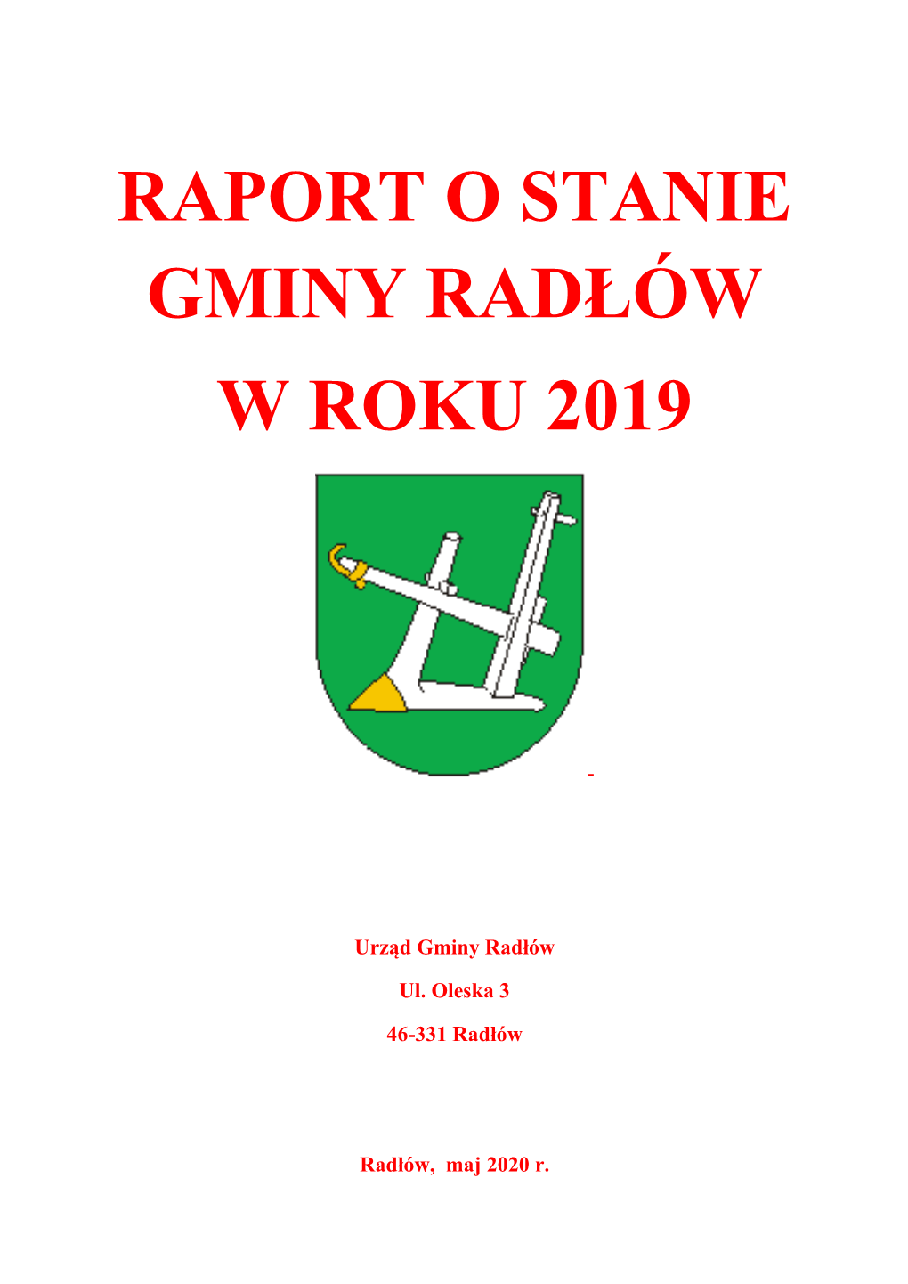 Raport O Stanie Gminy Radłów W Roku 2019