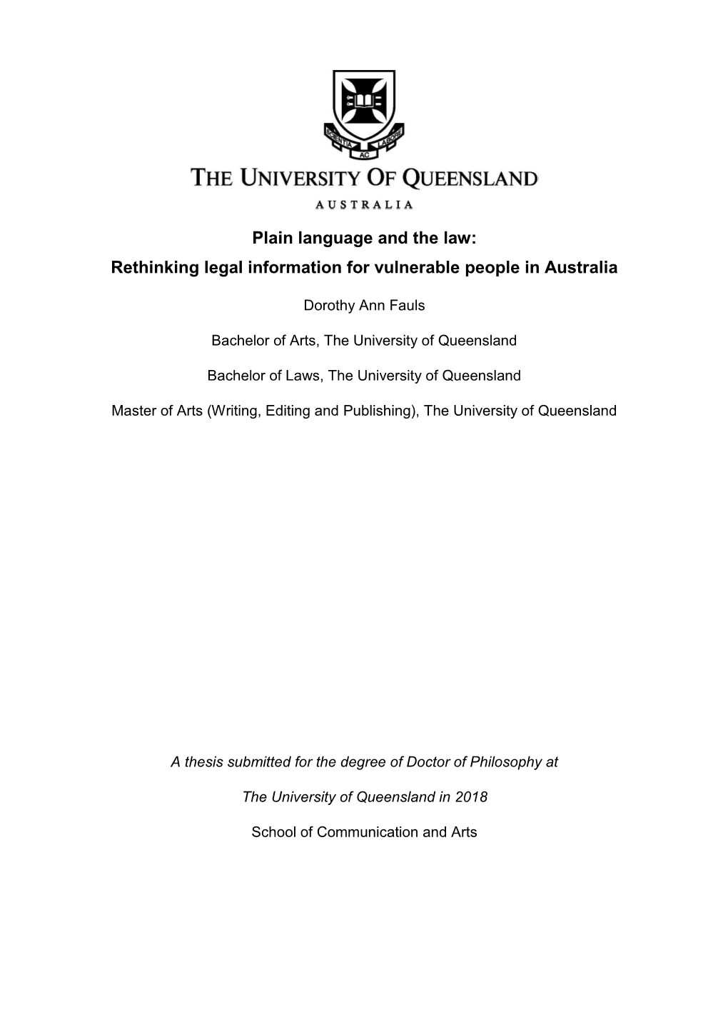 Rethinking Legal Information for Vulnerable People in Australia