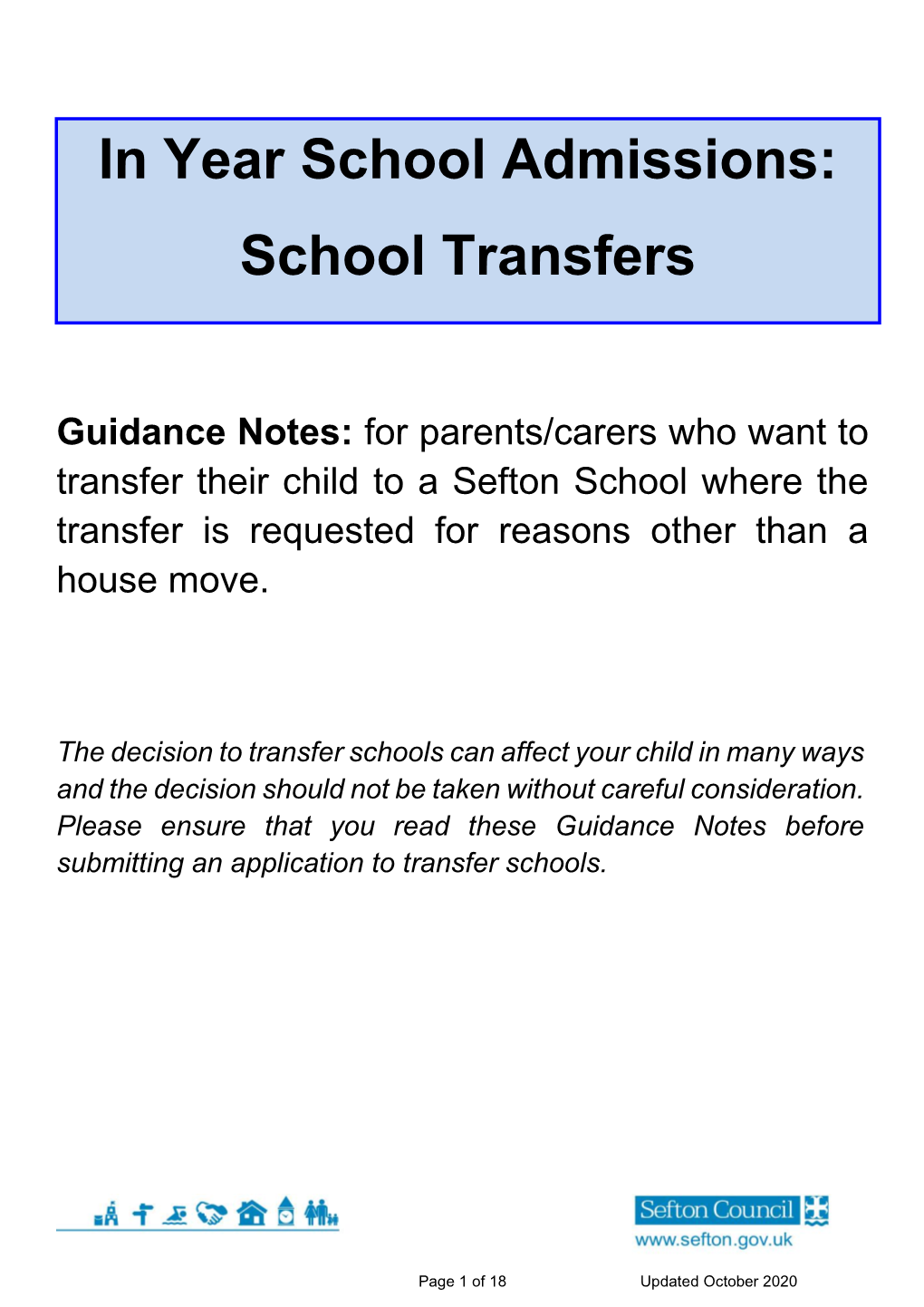 In Year School Admissions: School Transfers