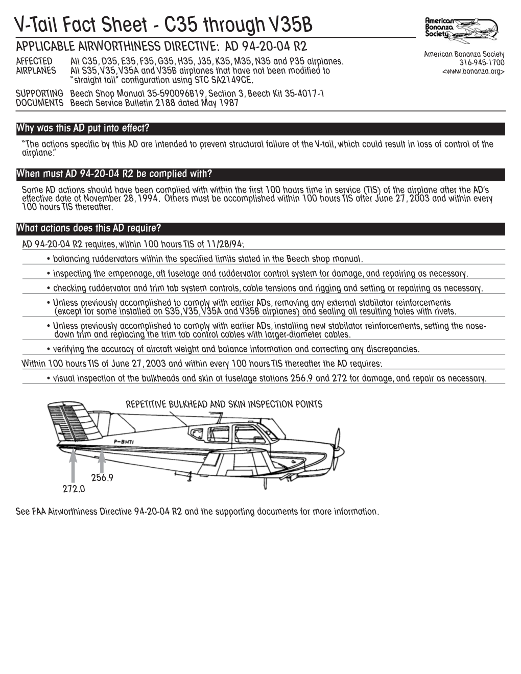 V-Tail Fact Sheets