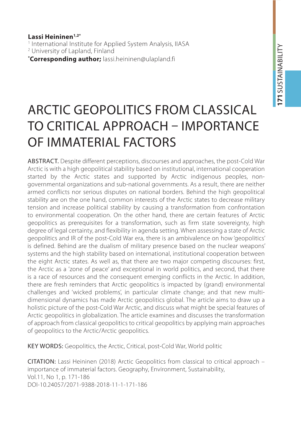 Arctic Geopoliticsinglobalization