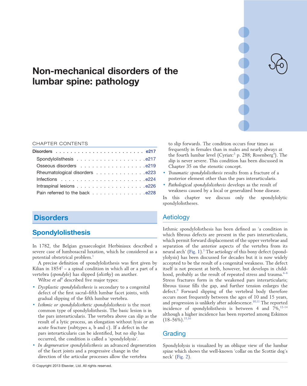 Non-Mechanical Disorders of the Lumbar Spine: Pathology