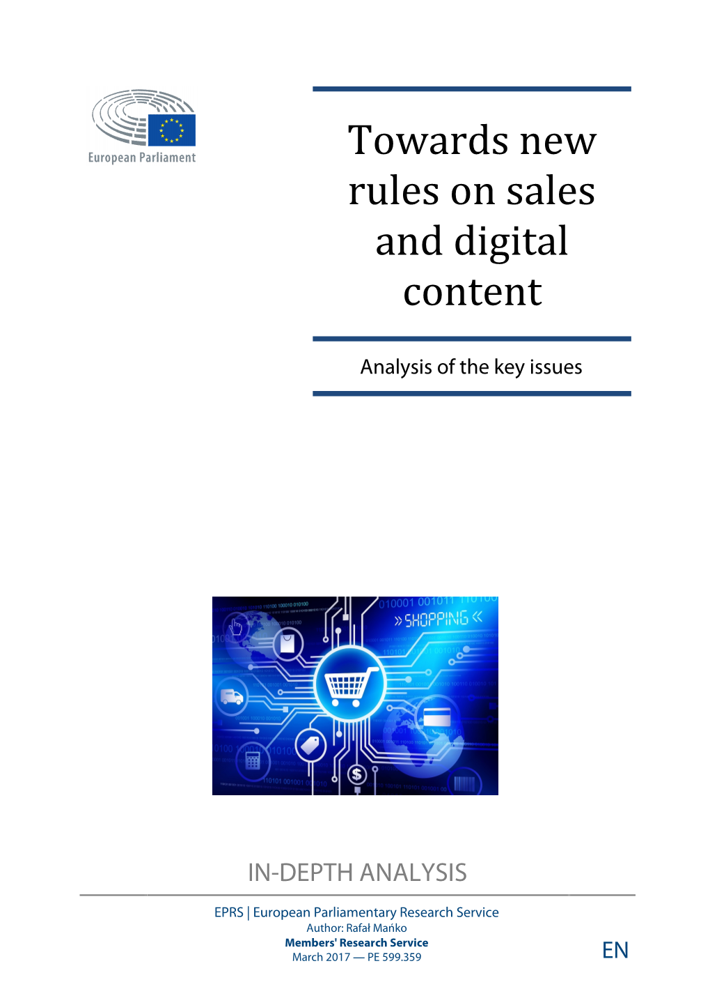 Towards New Rules on Sales and Digital Content Page 1 of 34