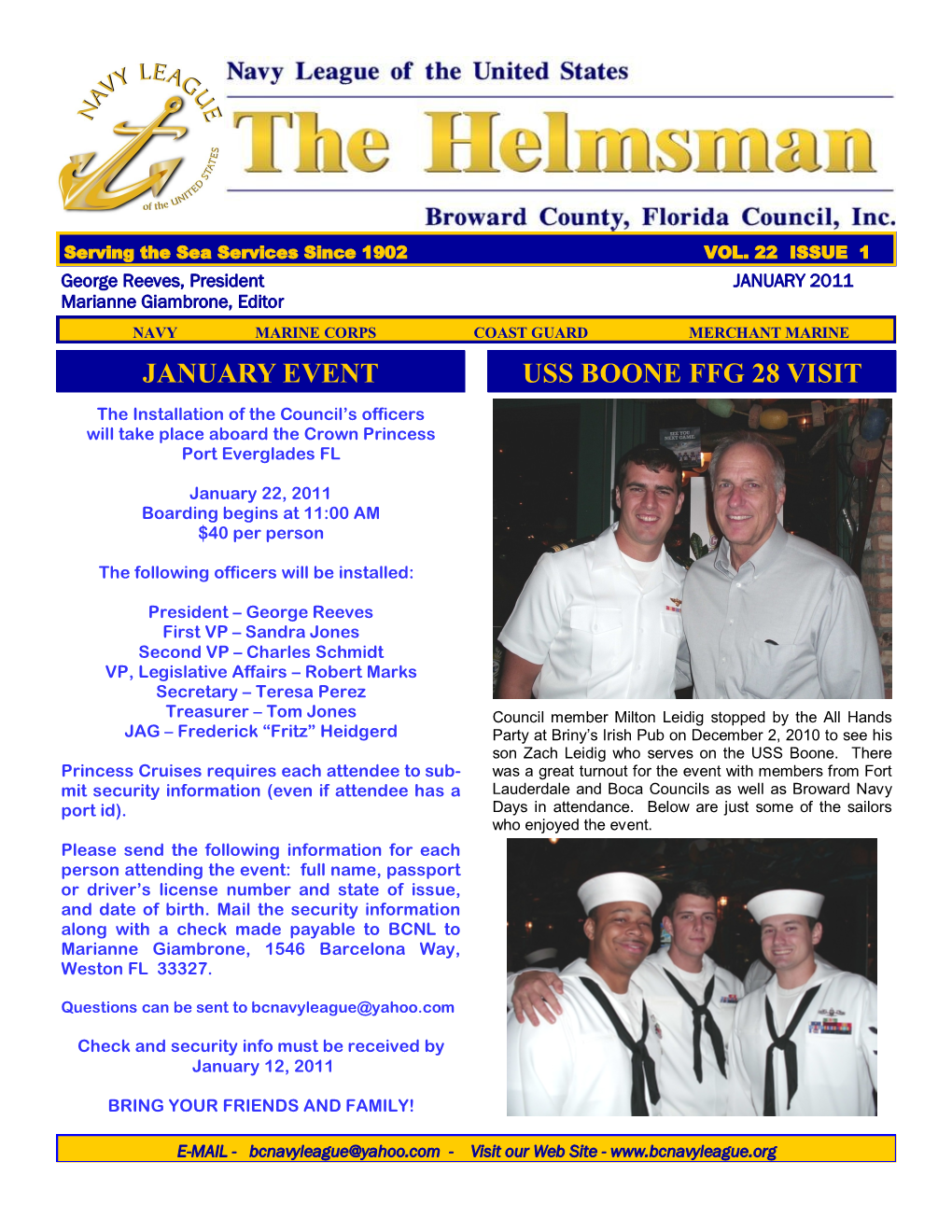 January Event Uss Boone Ffg 28 Visit