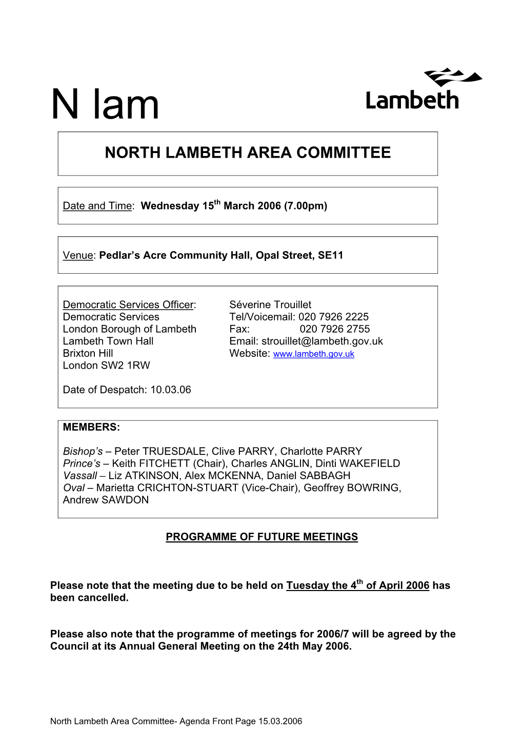 North Lambeth Area Committee