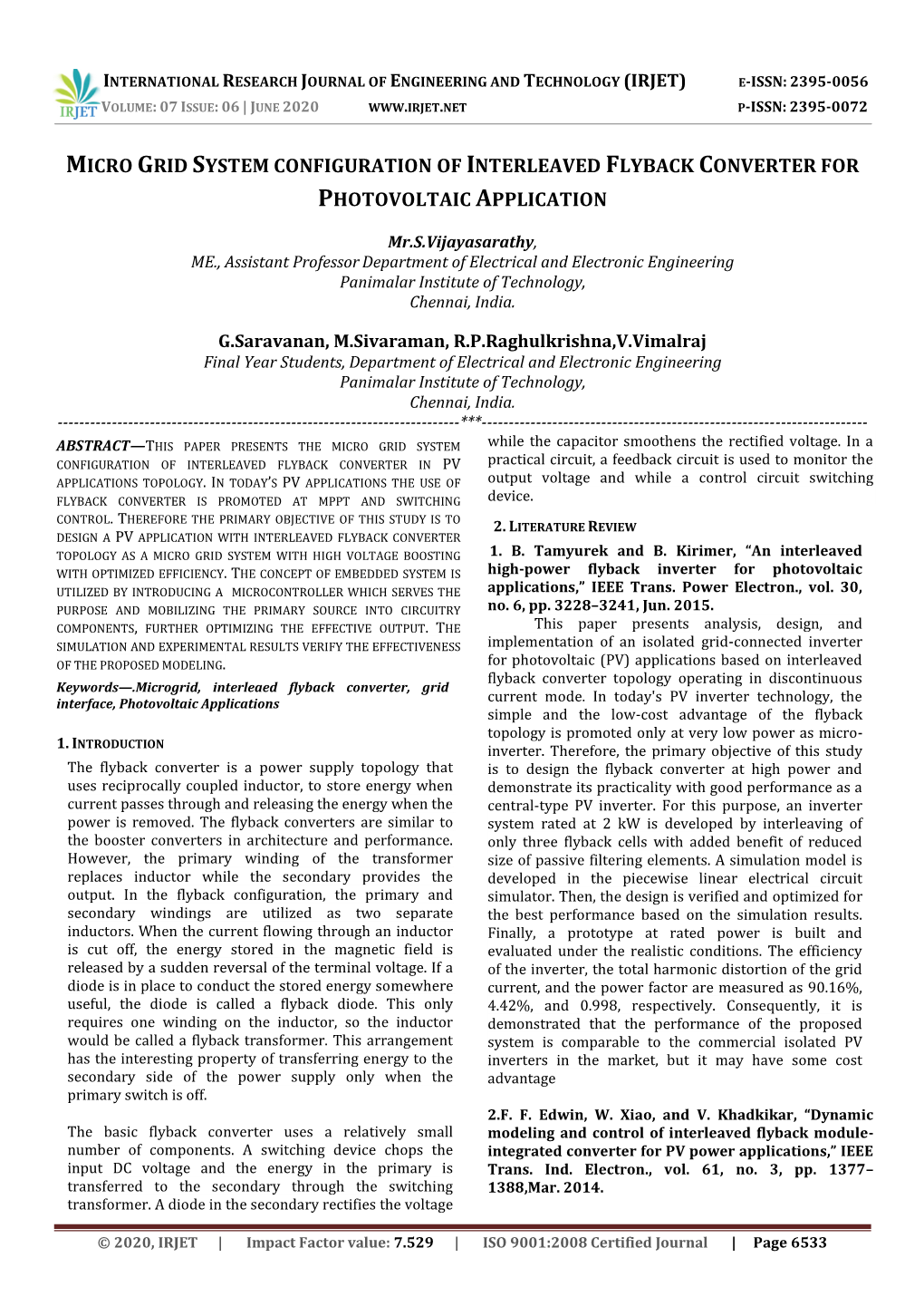 International Research Journal of Engineering and Technology (Irjet) E-Issn: 2395-0056 Volume: 07 Issue: 06 | June 2020 P-Issn: 2395-0072