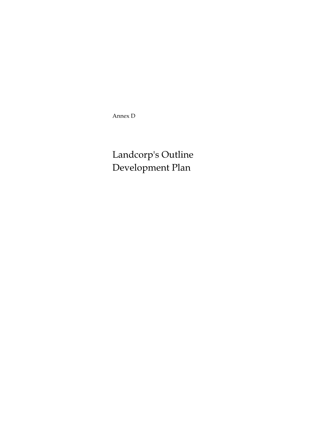 Landcorp's Outline Development Plan