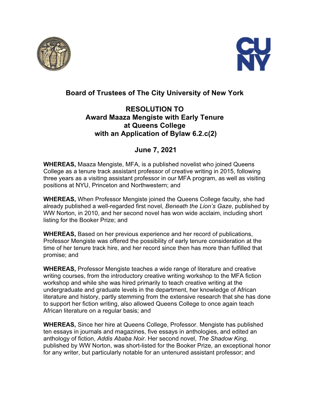 Board of Trustees of the City University of New York