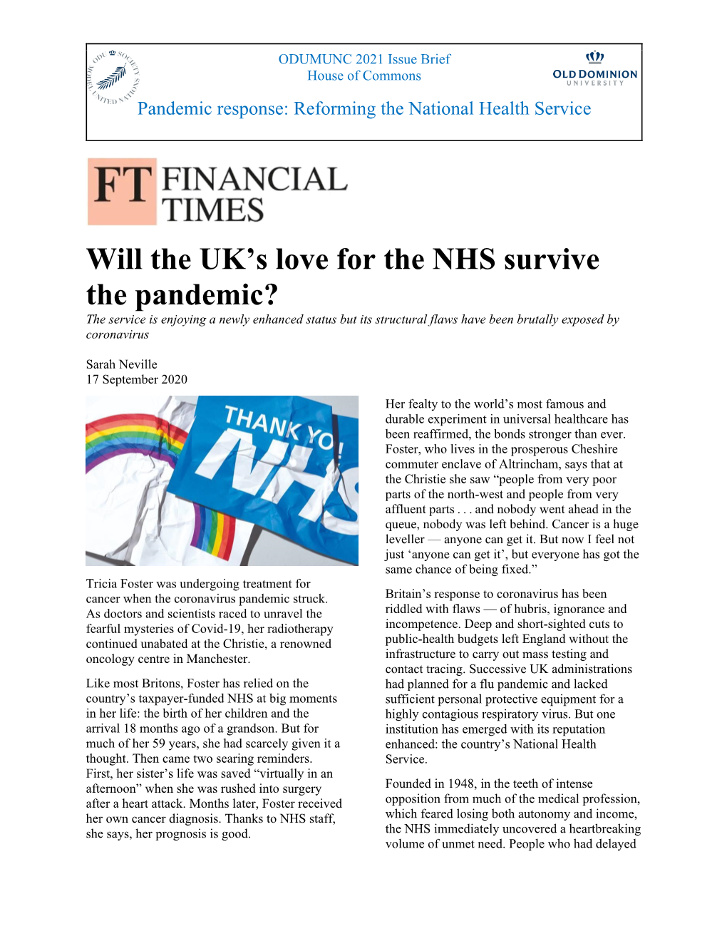 Reforms to the National Health Service?