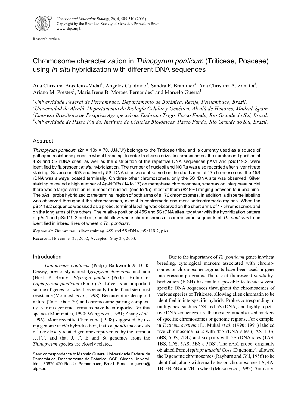 Using in Situ Hybridization with Different DNA Sequences