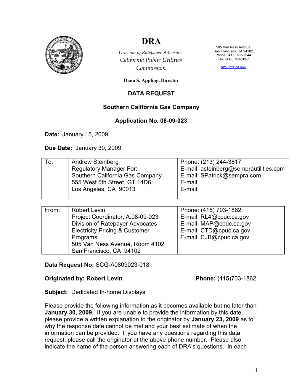 Division of Ratepayer Advocates s1