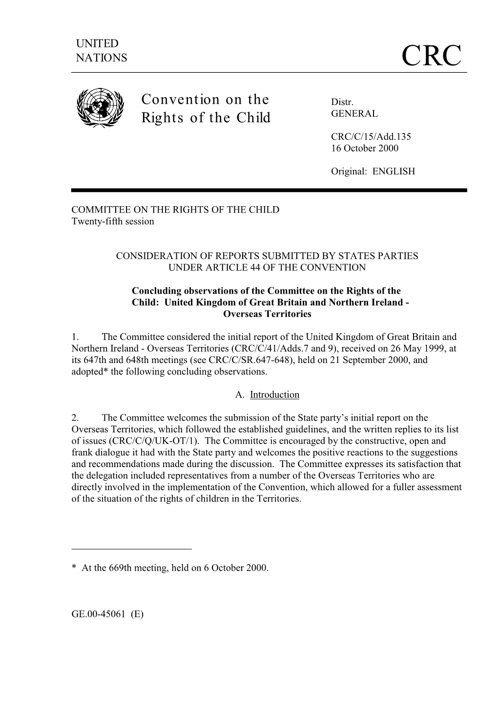 CRC Convention on the Rights of the Child