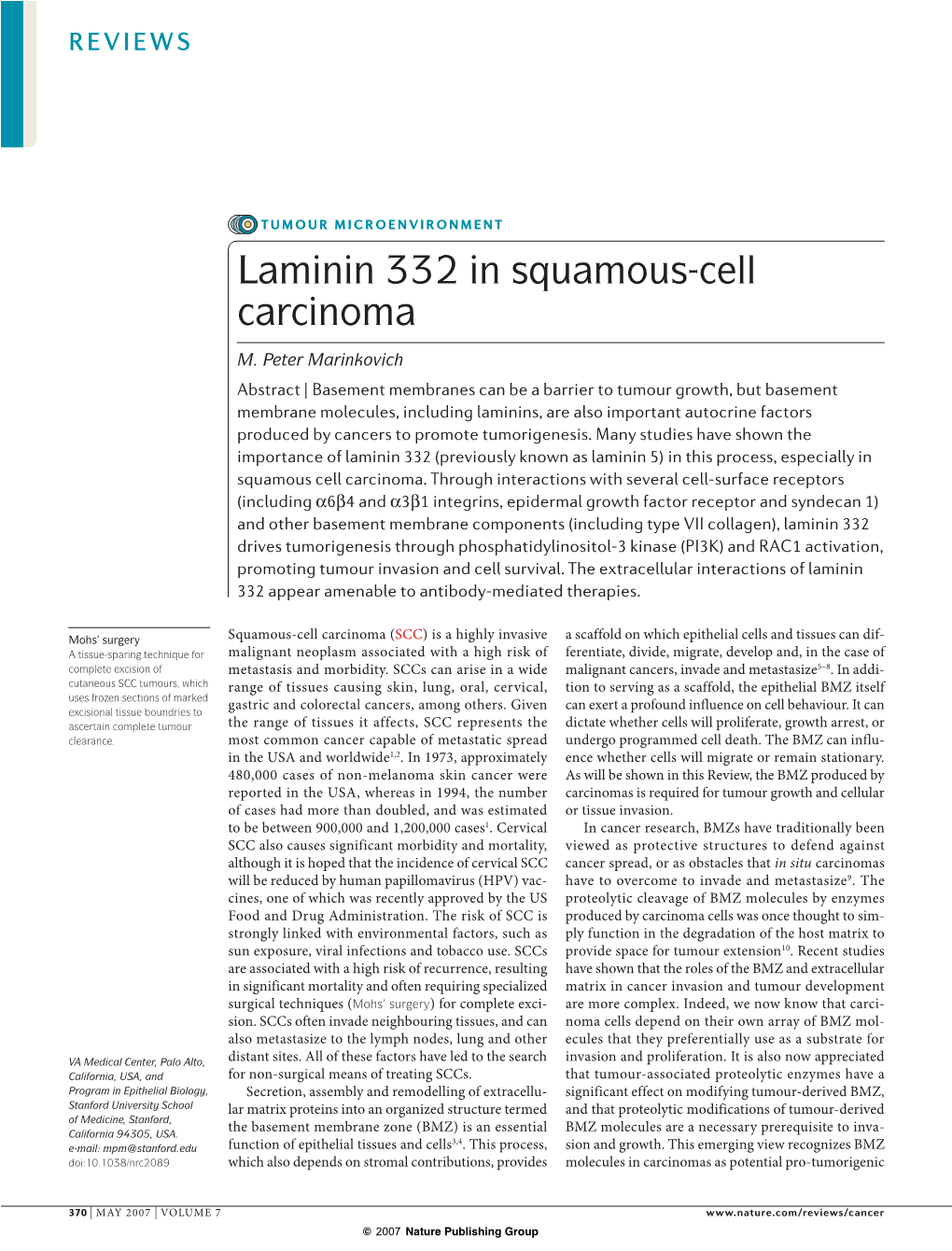 Laminin 332 in Squamous-Cell Carcinoma