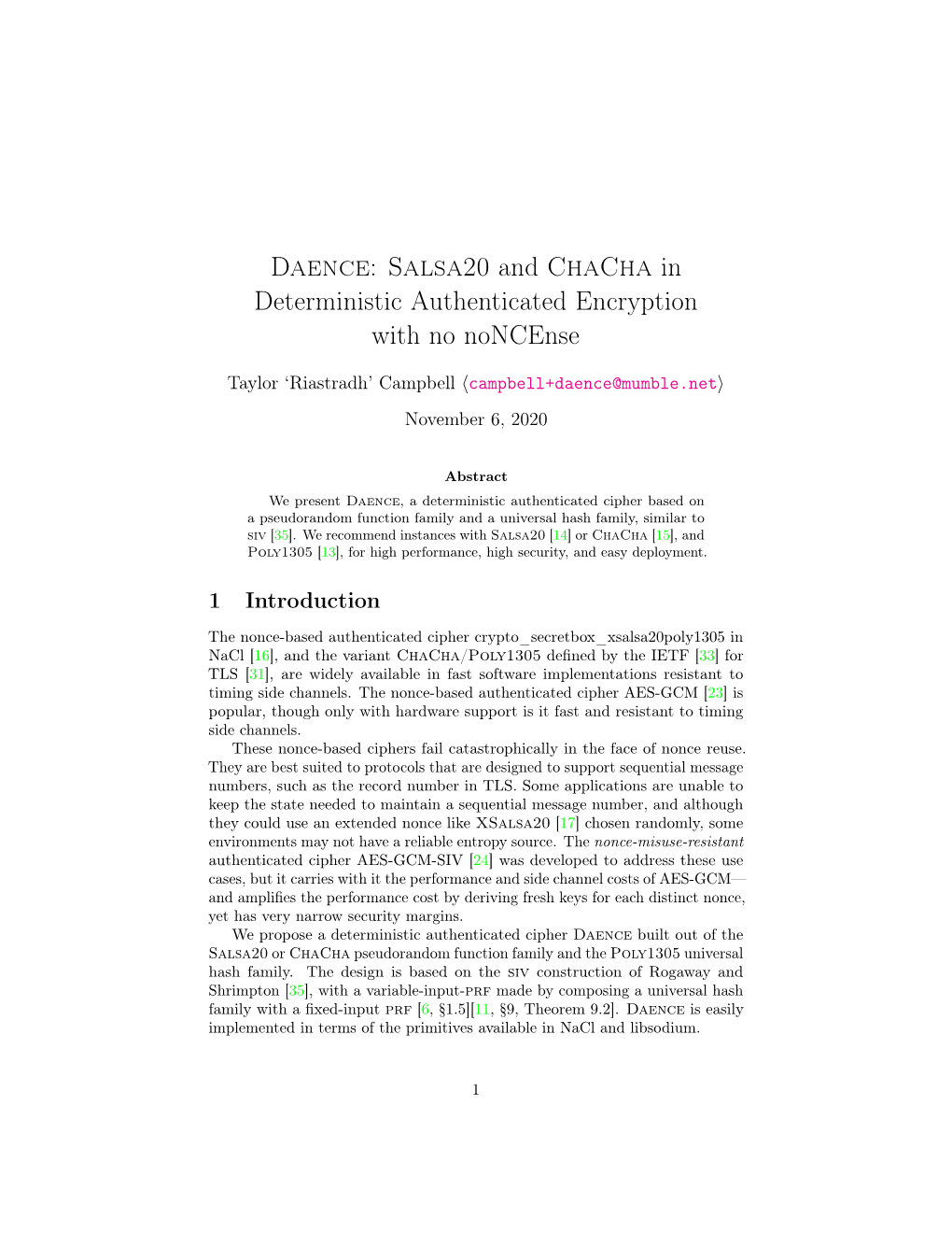 Salsa20 and Chacha in Deterministic Authenticated Encryption with No Noncense