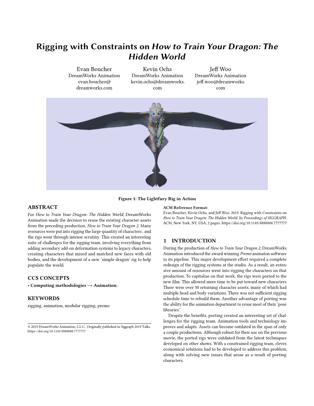 Rigging with Constraints on How to Train Your Dragon