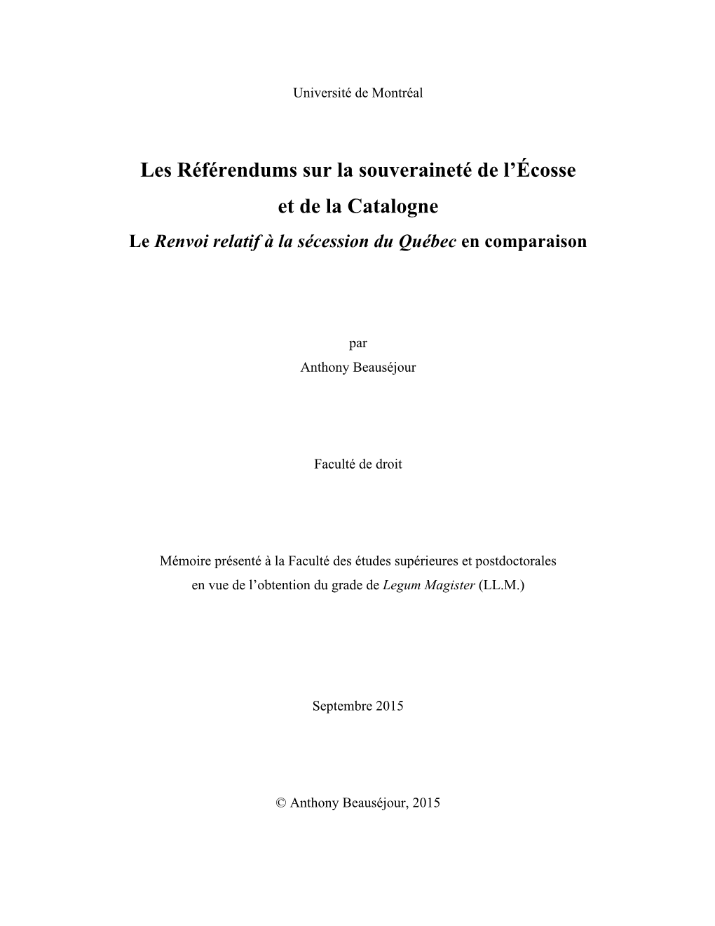 Les Référendums Sur La Souveraineté De L'écosse Et De La Catalogne