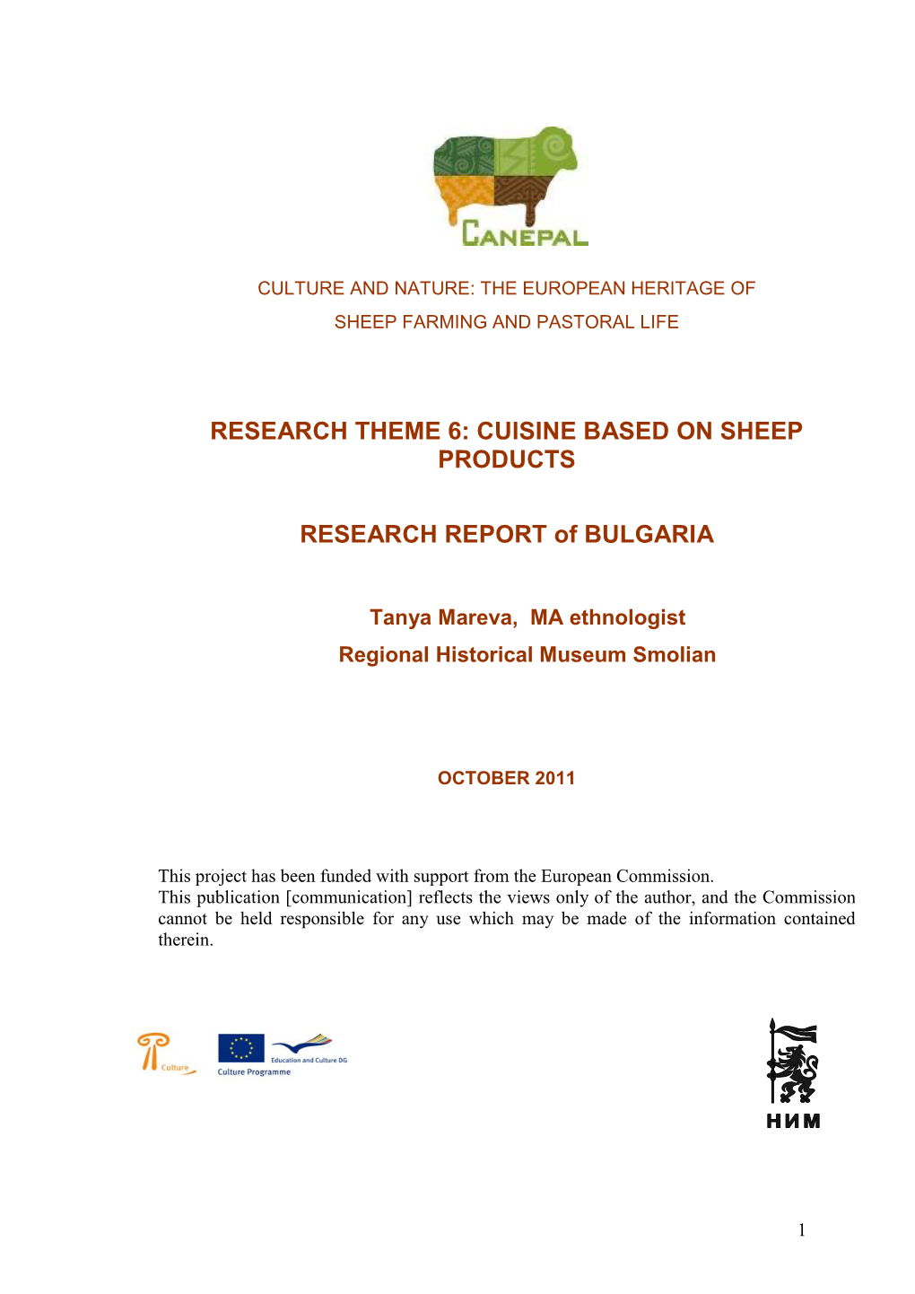 Cuisine Based on Sheep Products Research Report