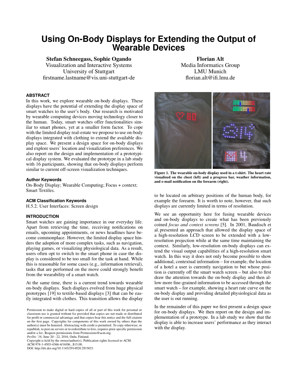 Using On-Body Displays for Extending the Output of Wearable Devices