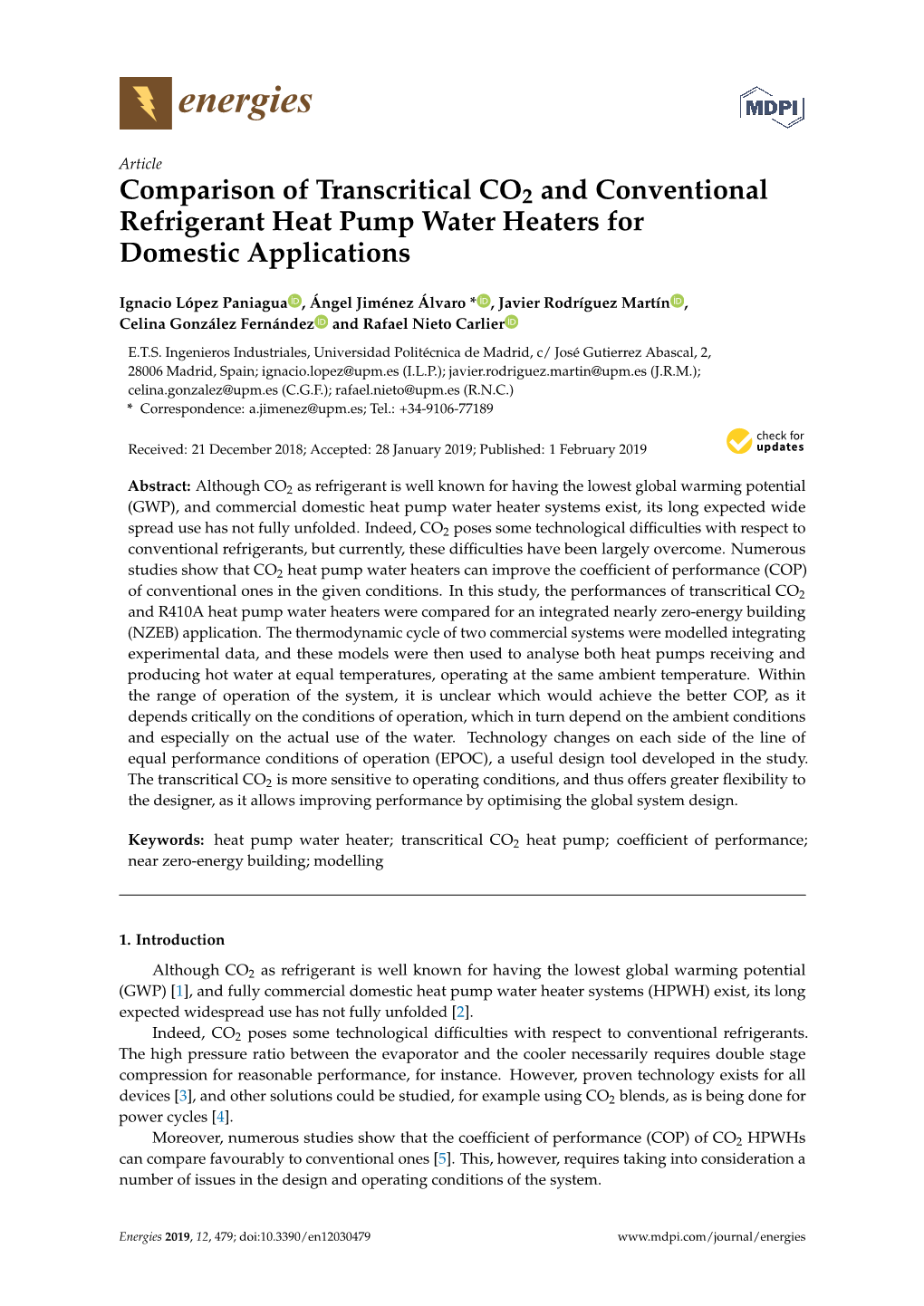 Comparison of Transcritical CO2 and Conventional Refrigerant Heat Pump Water Heaters for Domestic Applications