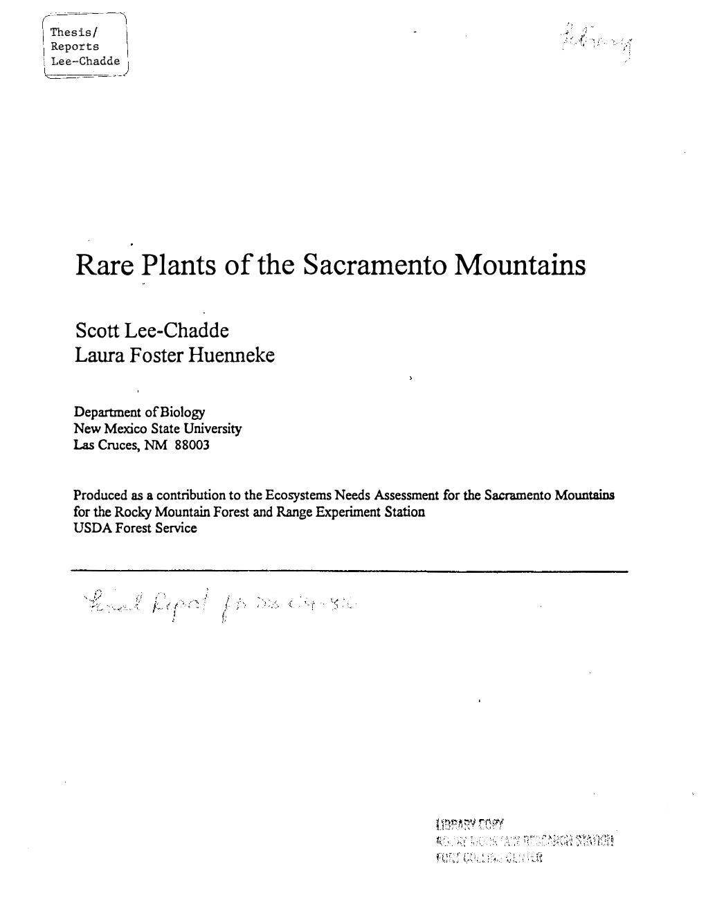 Rare Plants of the Sacramento Mountains