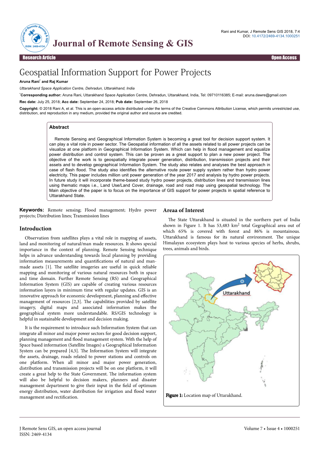 Geospatial Information Support for Power Projects
