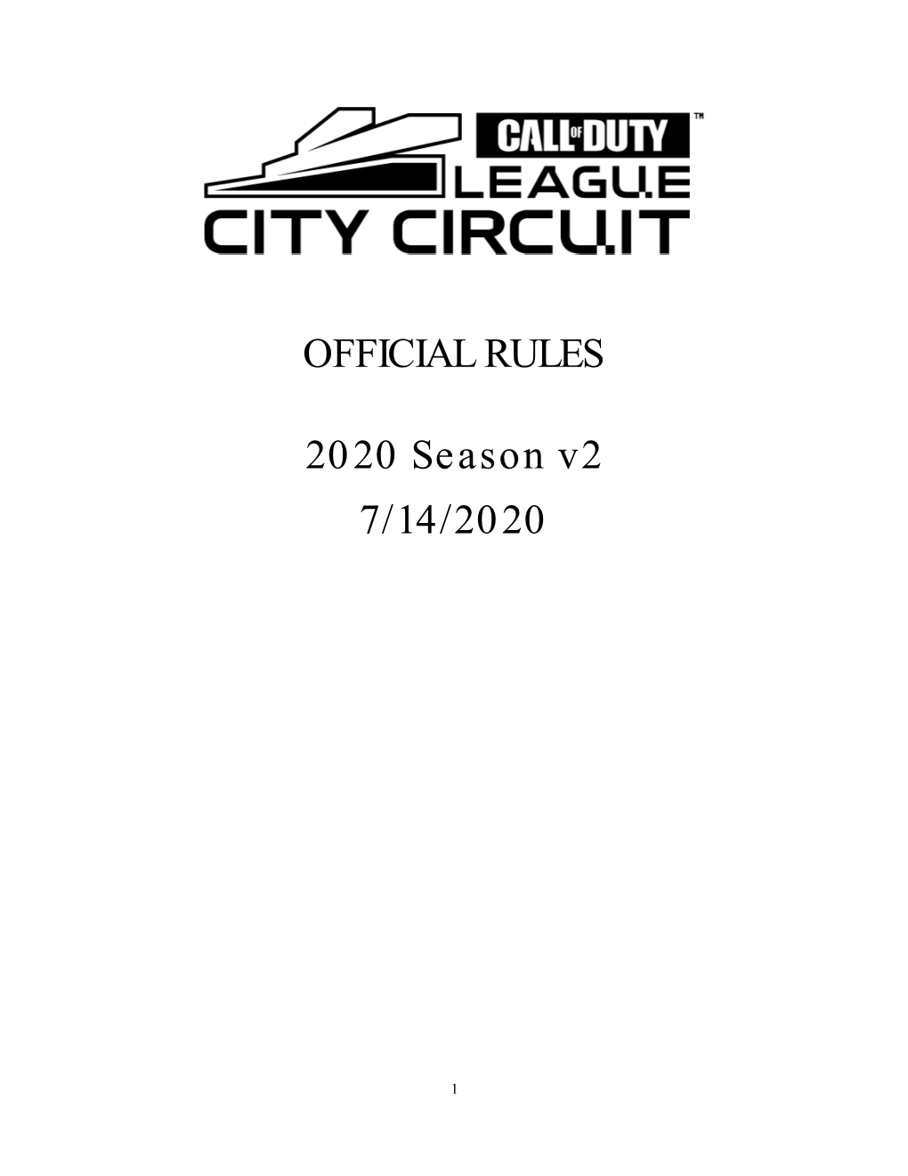 OFFICIAL RULES 2020 Season V2 7/14/2020