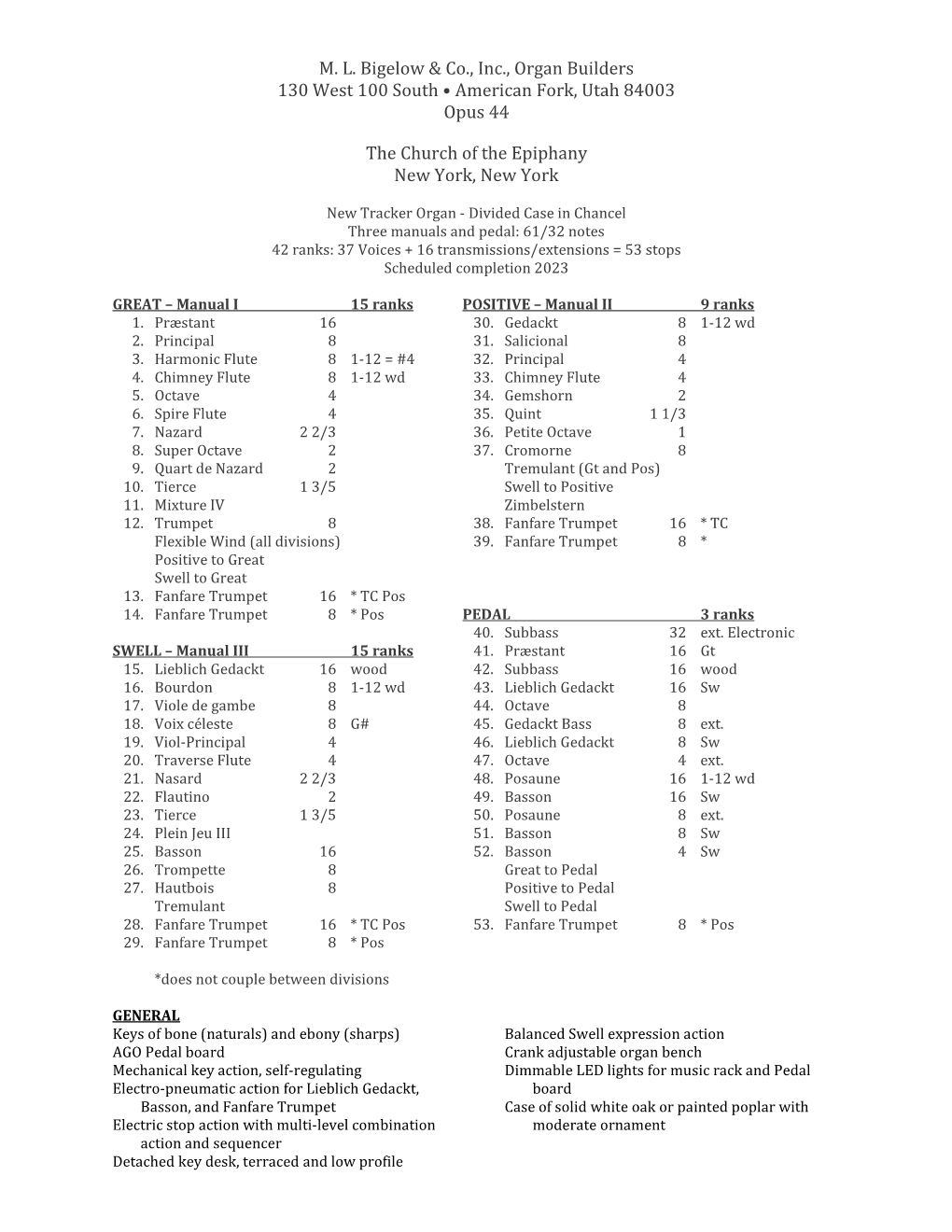 Bigelow Stoplist FINAL