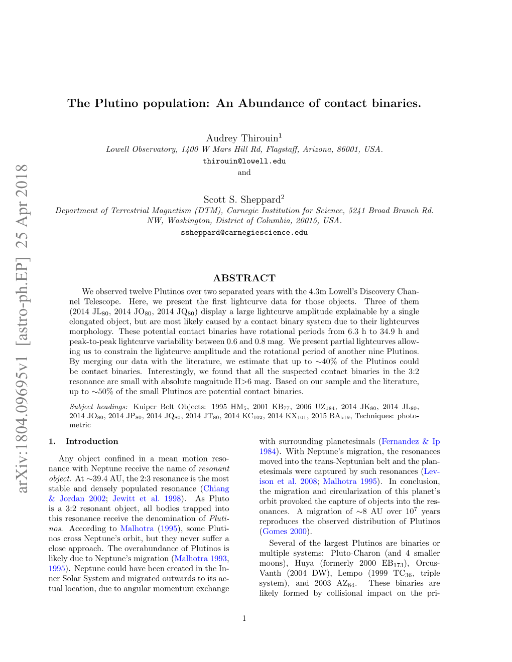 The Plutino Population: an Abundance of Contact Binaries