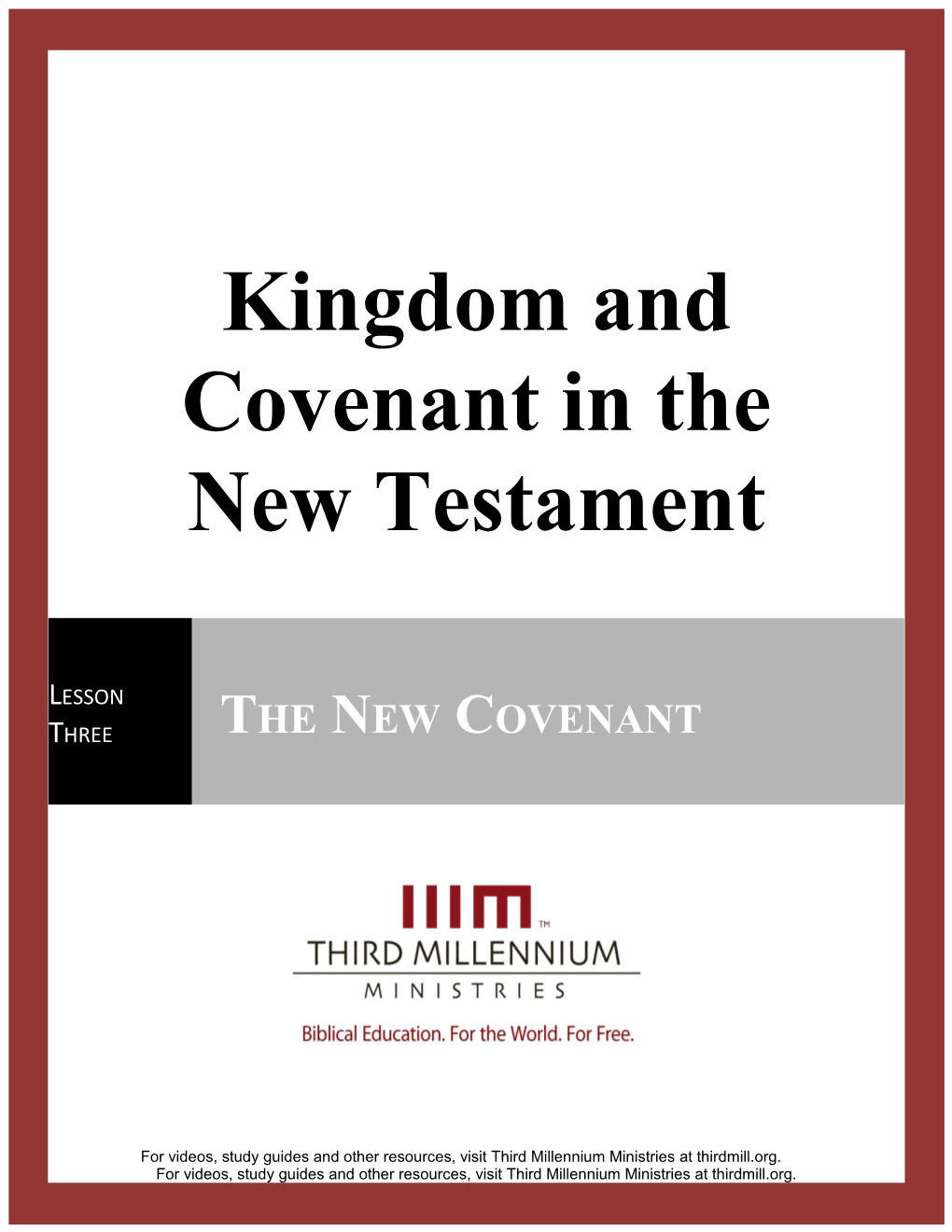 Kingdom and Covenant in the New Testament