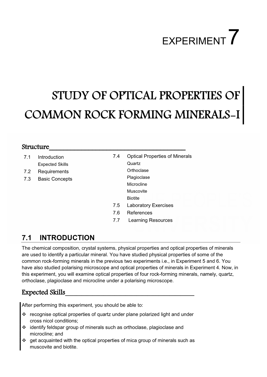 Study of Optical Properties of Common Rock Forming