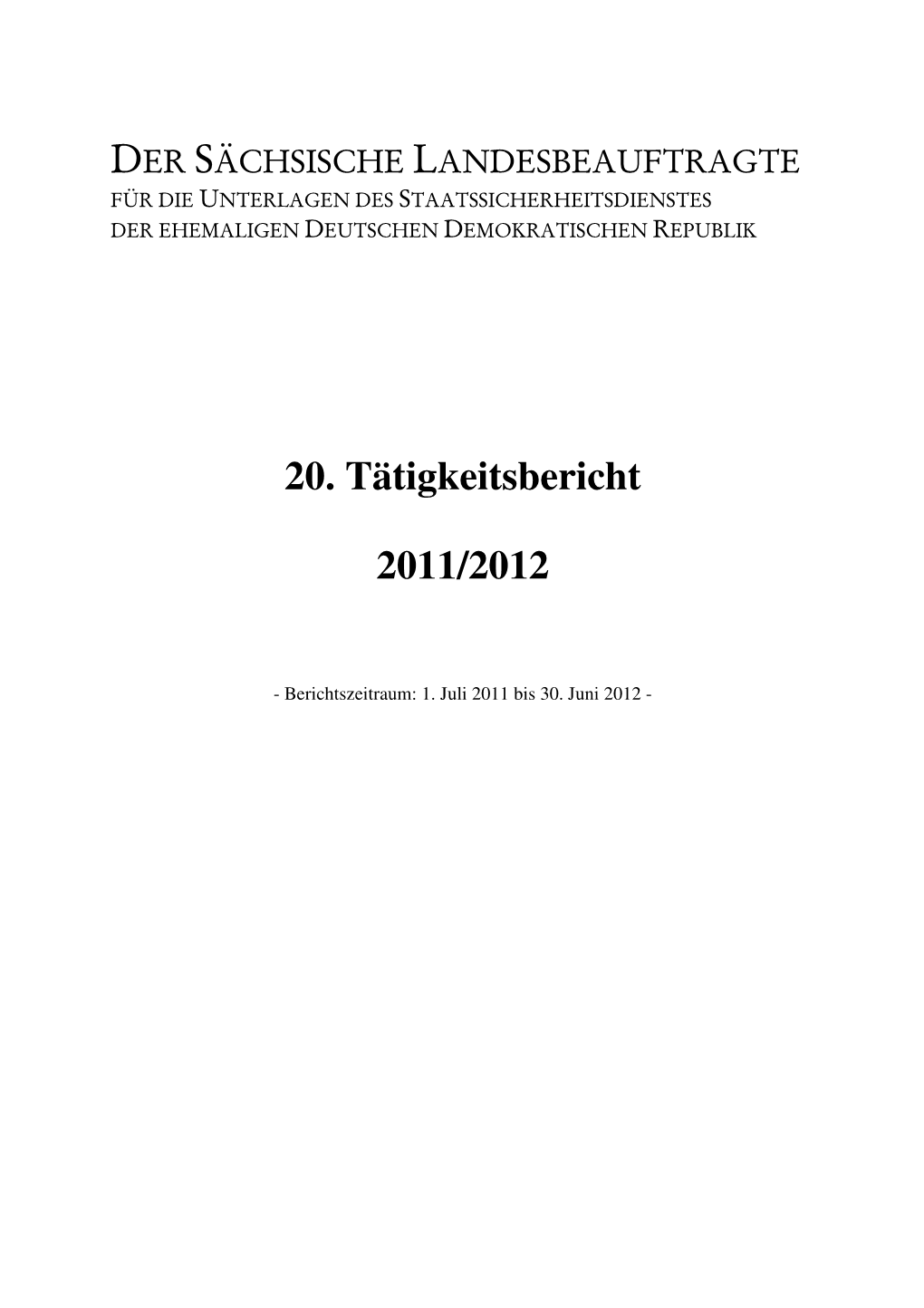 20. Tätigkeitsbericht 2011/2012