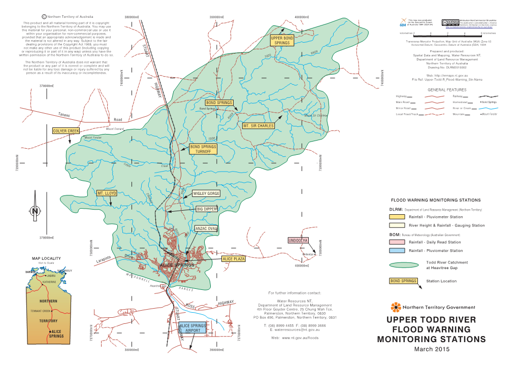 Upper Todd River Flood Warning Monitoring Stations