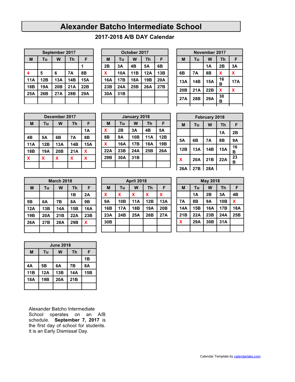 Calendar Template by Calendarlabs.Com