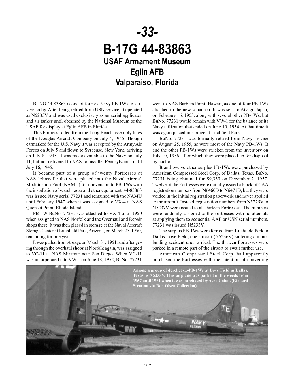 33- B-17G 44-83863 USAF Armament Museum Eglin AFB Valparaiso, Florida