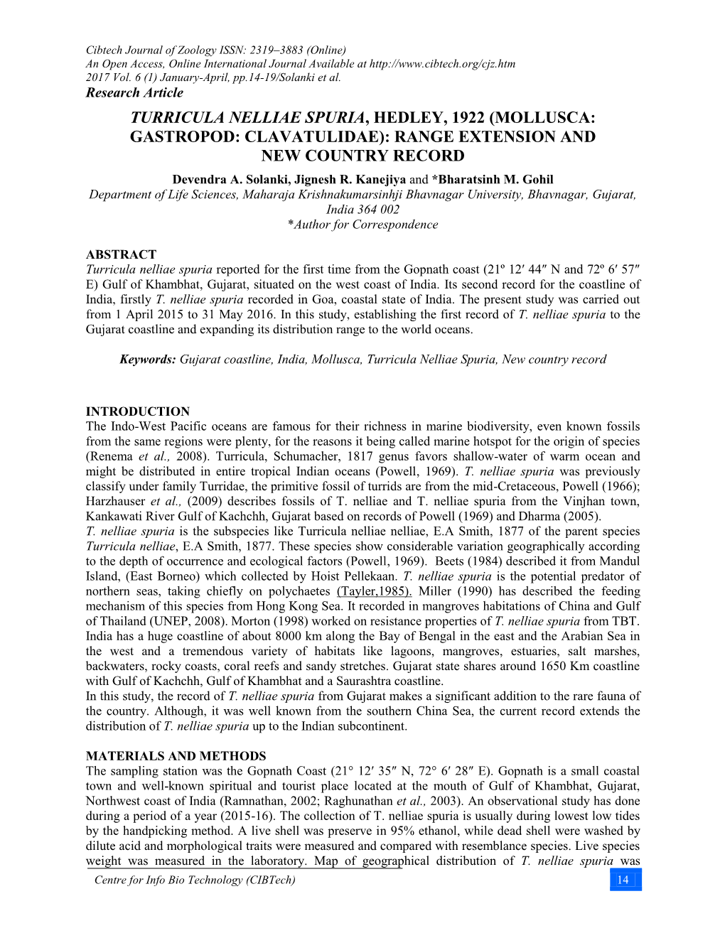 TURRICULA NELLIAE SPURIA, HEDLEY, 1922 (MOLLUSCA: GASTROPOD: CLAVATULIDAE): RANGE EXTENSION and NEW COUNTRY RECORD Devendra A