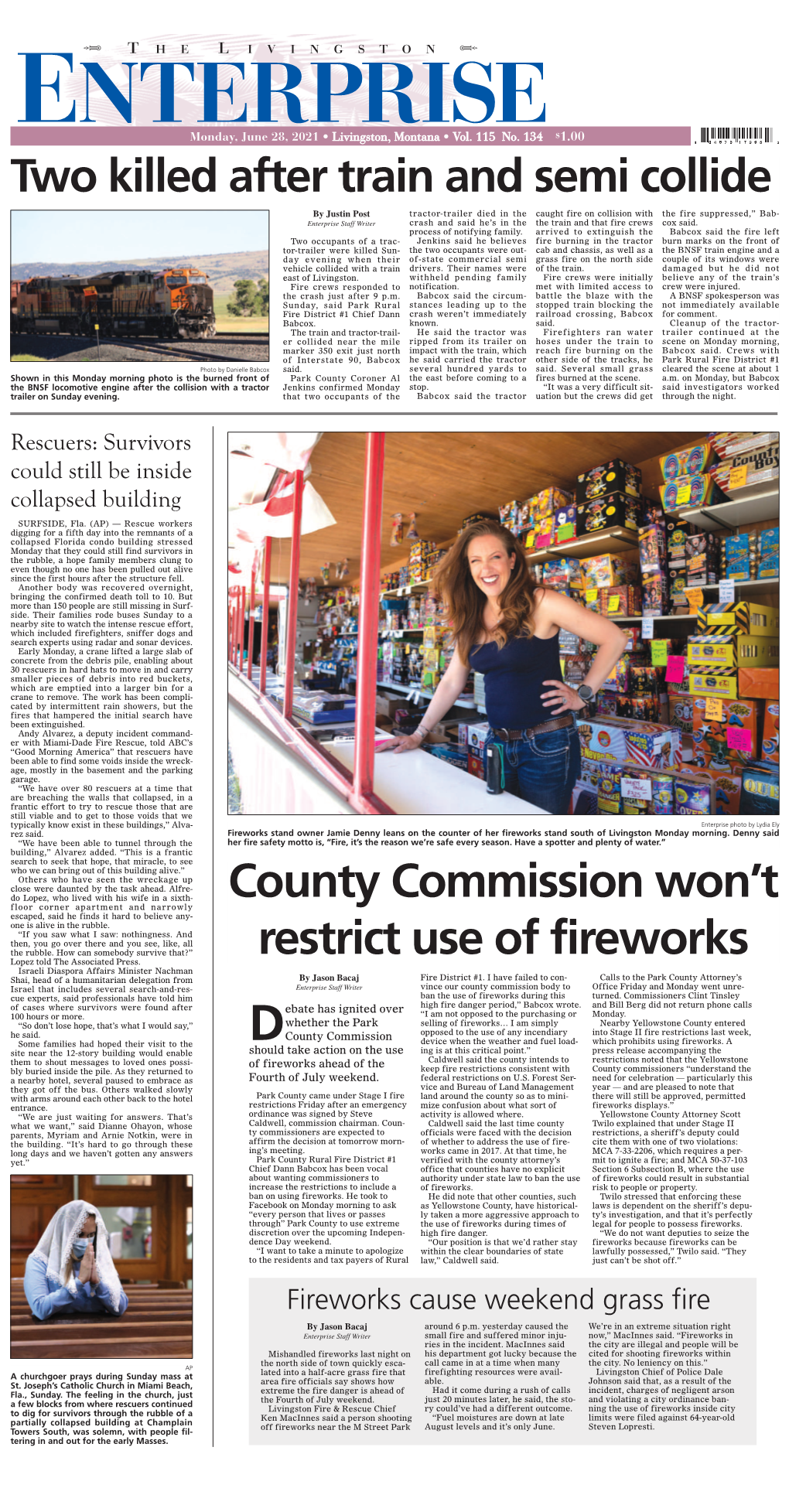 County Commission Won't Restrict Use of Fireworks