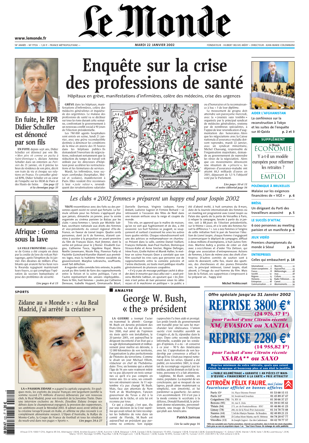 LE MONDE/PAGES&lt;UNE&gt;