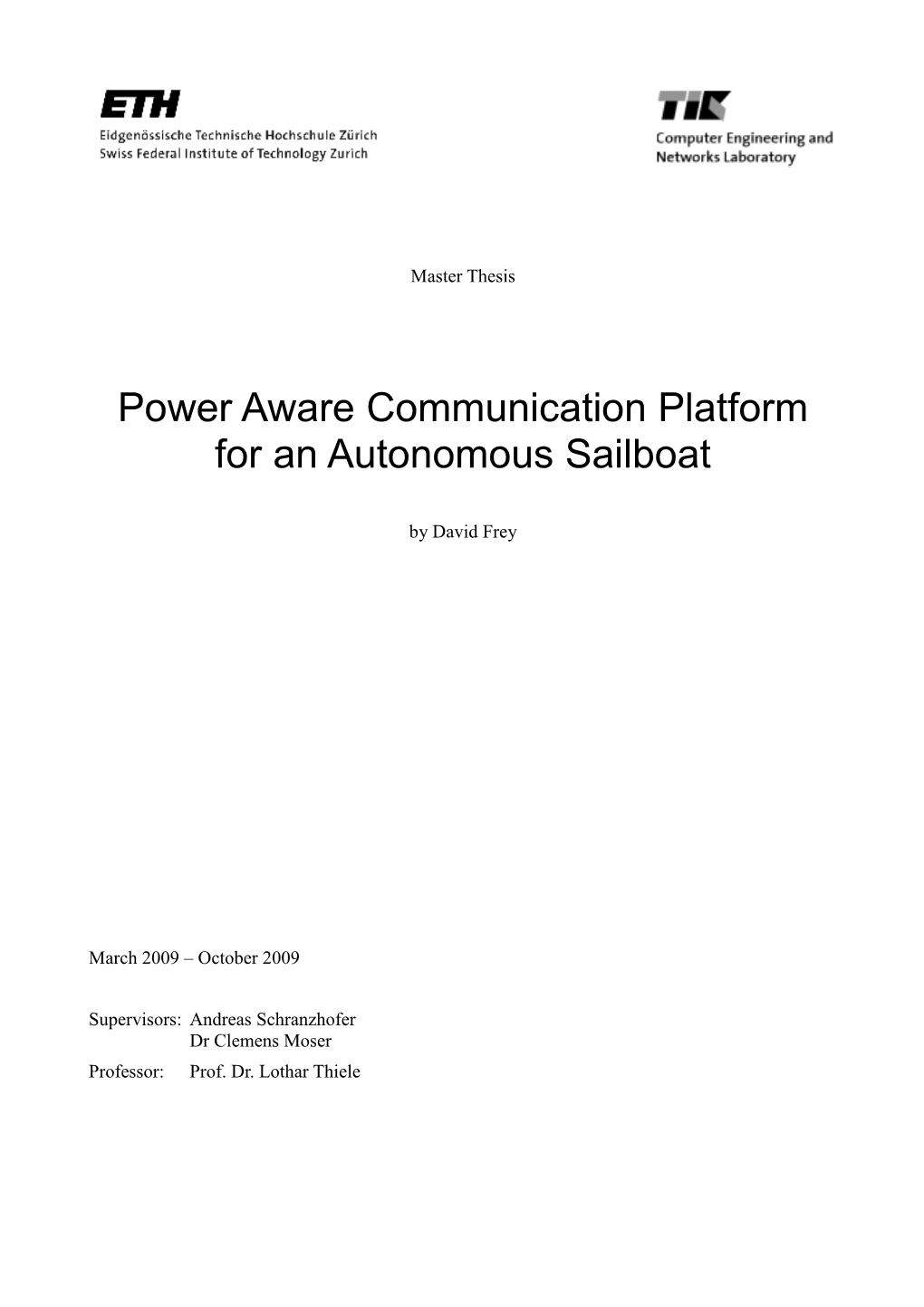 Power Aware Communication Platform for an Autonomous Sailboat