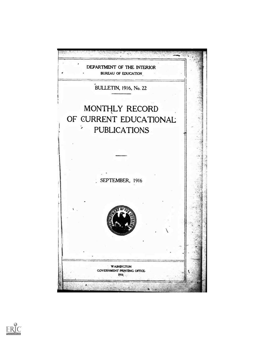 Monthly Record of Current Educational Publications