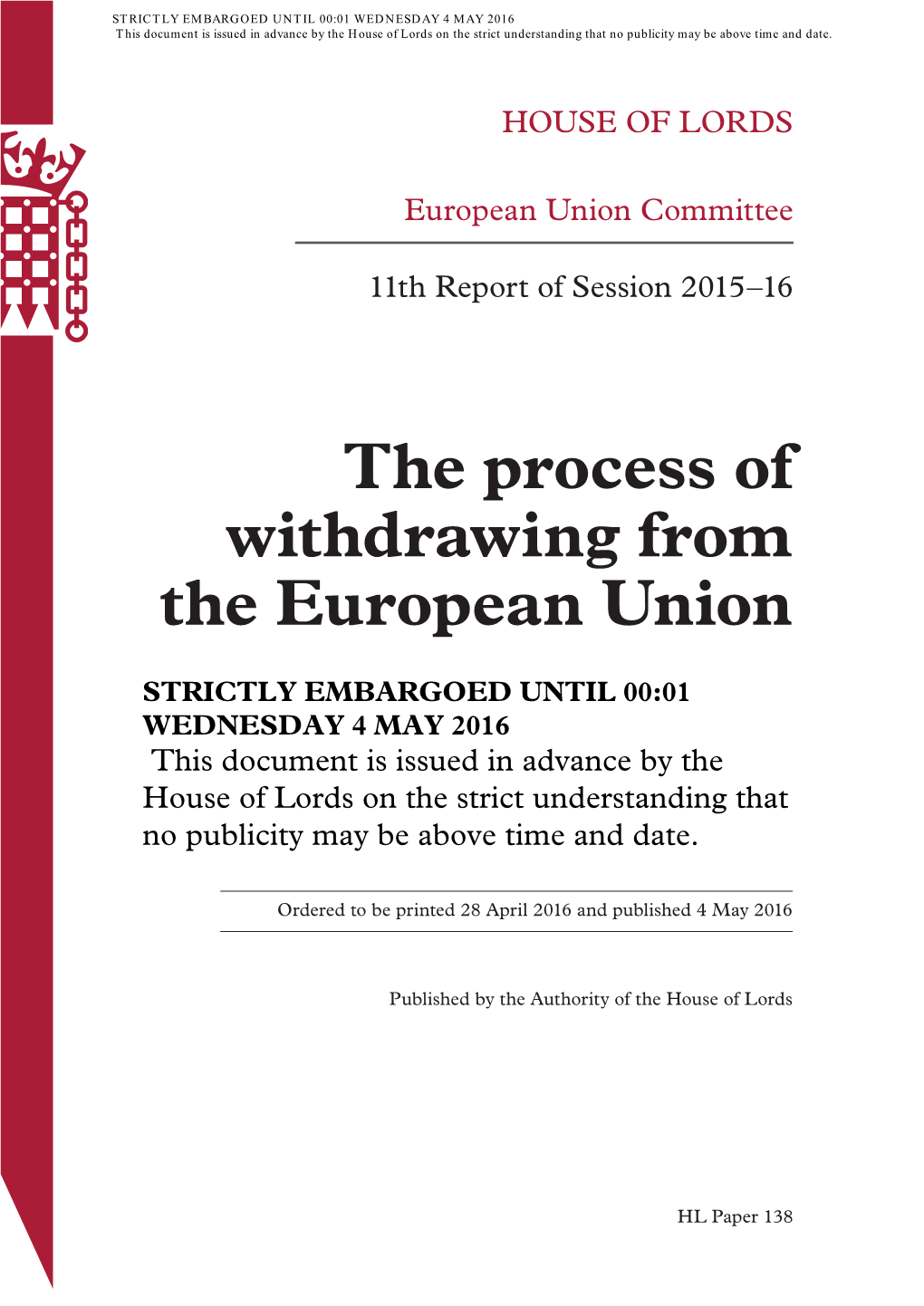 The Process of Withdrawing from the European Union
