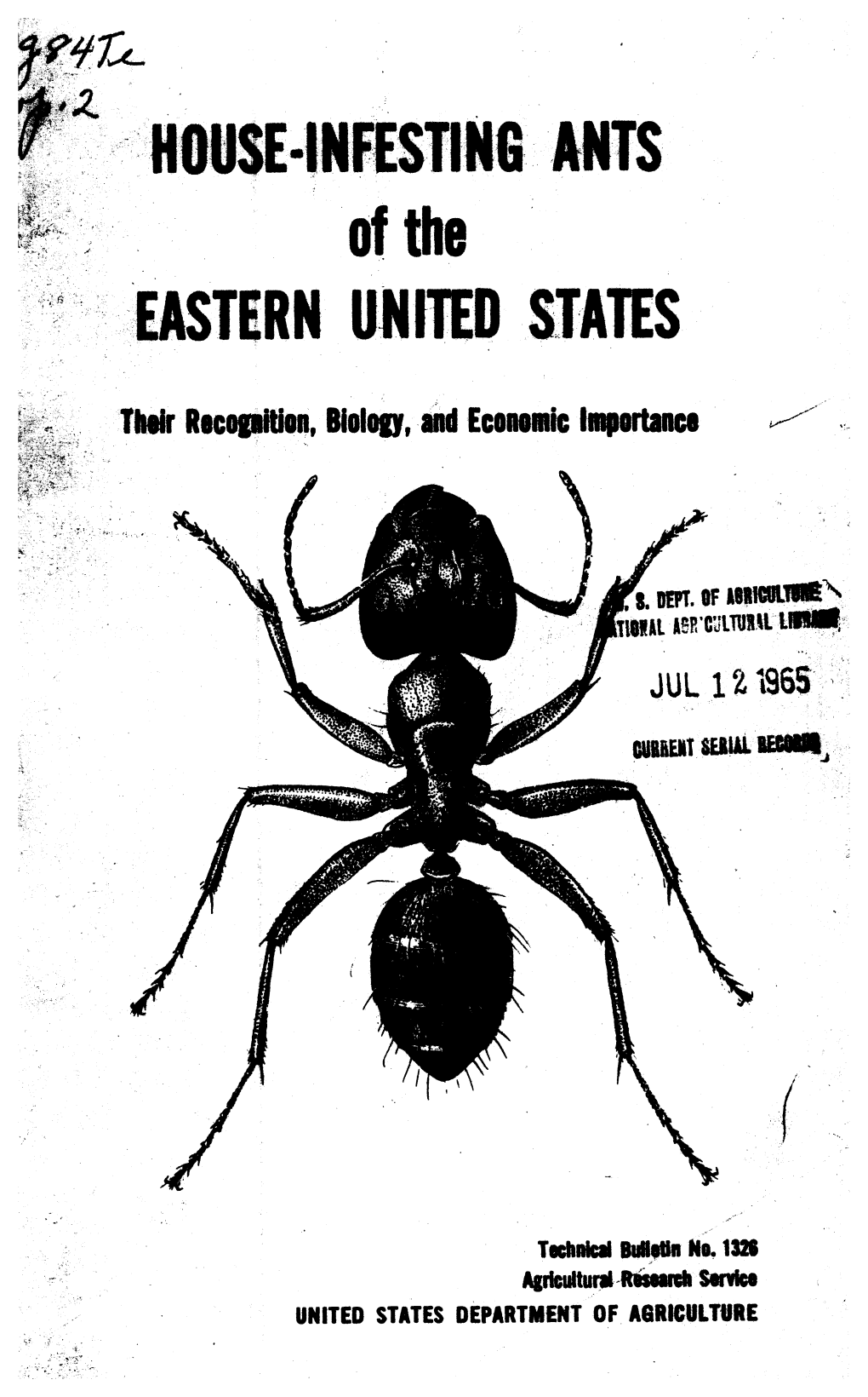 HOUSE-INFESTING ANTS of the EASTERN UNITED STATES