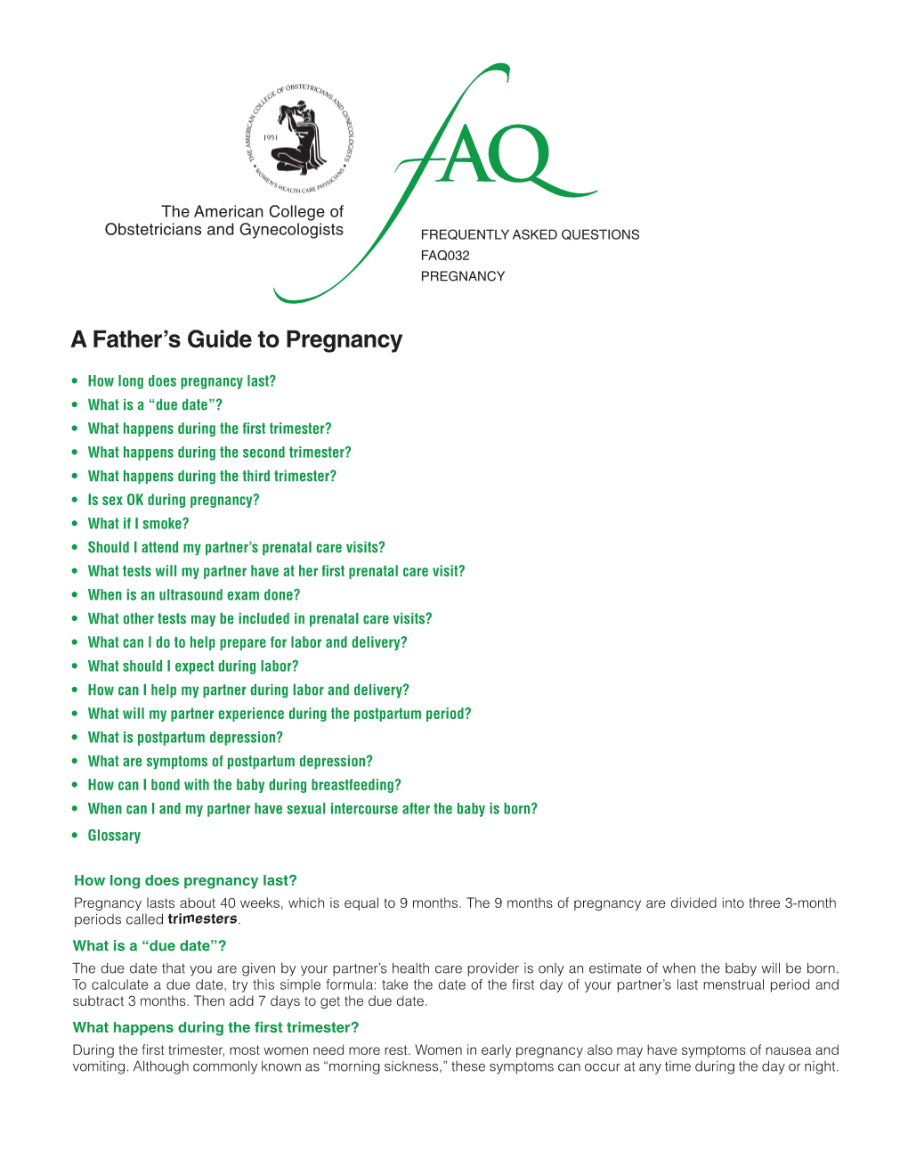 FAQ032 -- a Father's Guide to Pregnancy