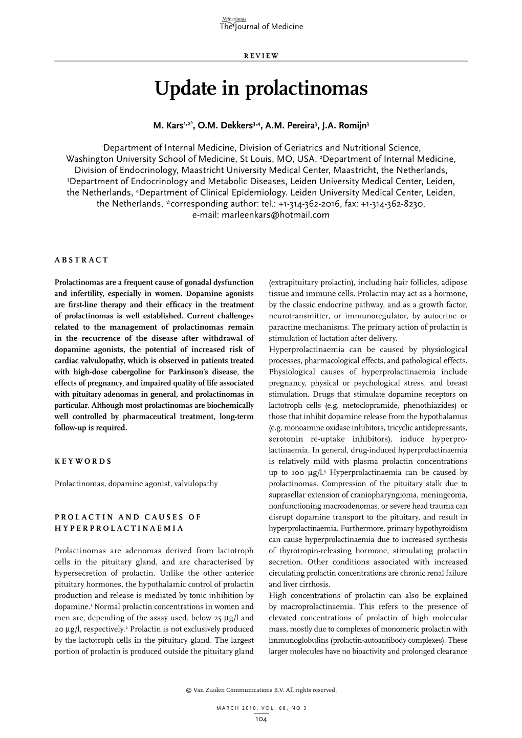 Update in Prolactinomas