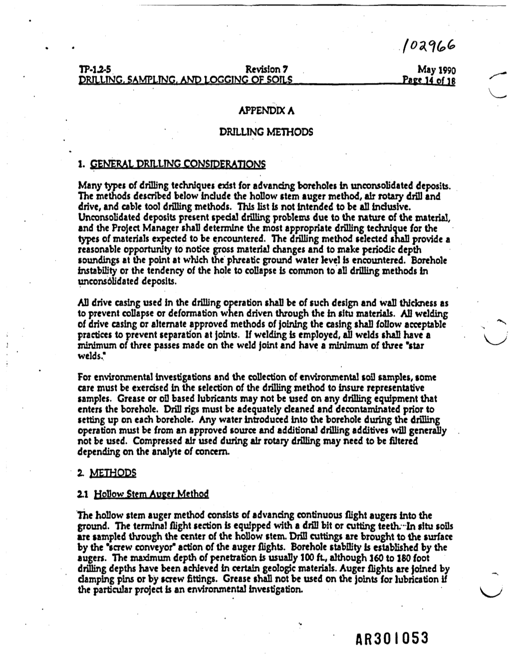 AR30I053 TP-1.2-5 Revision? May 1990 RILLING