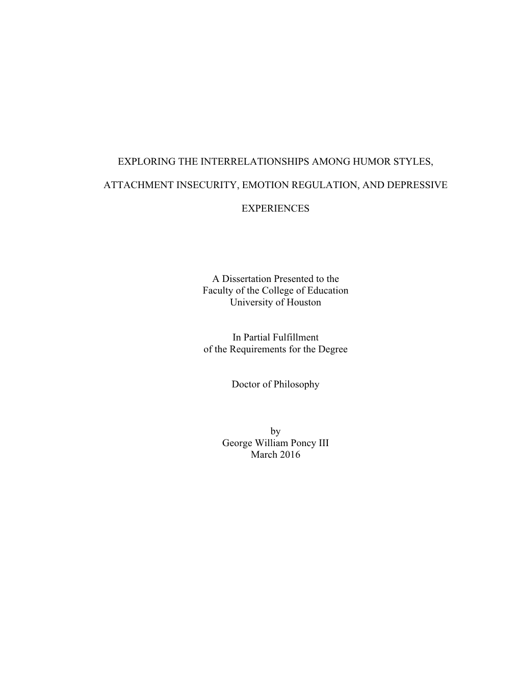 Exploring the Interrelationships Among Humor Styles, Attachment Insecurity, Emotion Regulation, and Depressive Experiences A