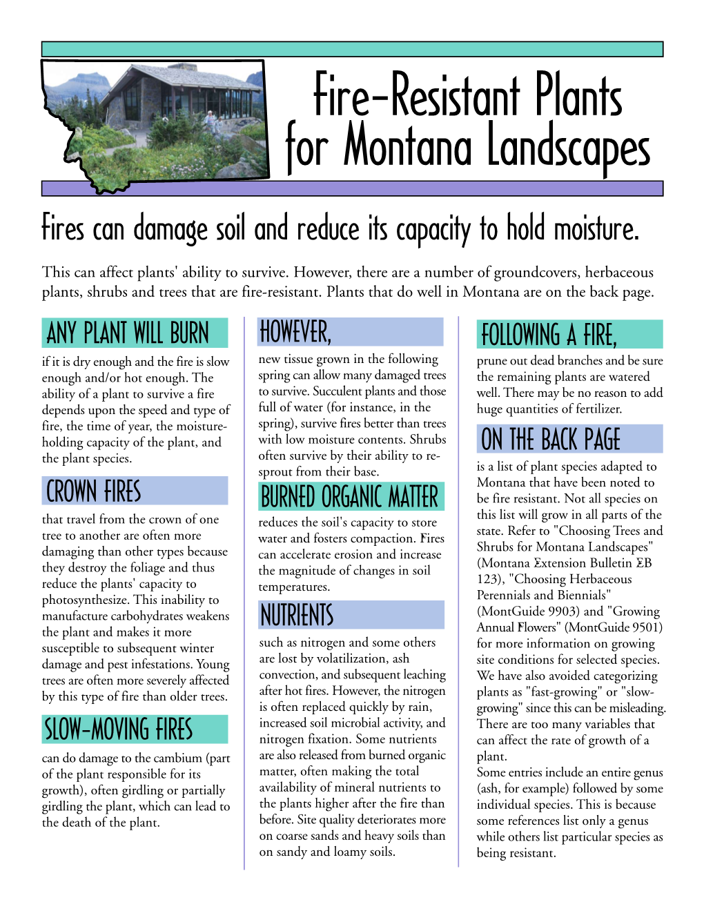 Fire-Resistant Plants for Montana Landscapes